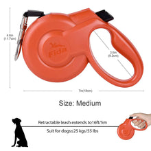 Cargar imagen en el visor de la galería, Correa Retractil FIDA Styleash 5m Medium (hasta 25Kg) Negra