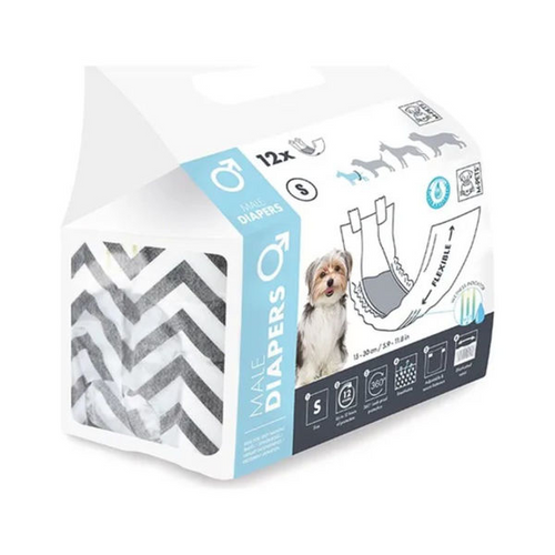 Pañal M-PETS Macho Diapers Dog S x (12UNID)