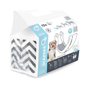 Pañal M-PETS Macho Diapers Dog S x (12UNID)