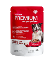 Cargar imagen en el visor de la galería, Caja Vitalcan Premium Pouch 100g Trocitos con Carne en Salsa (12 Sobres)