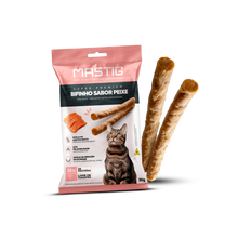 Cargar imagen en el visor de la galería, Snacks Gatos Bifinho Mastig Palito Masticable Flexible Salmon 30g