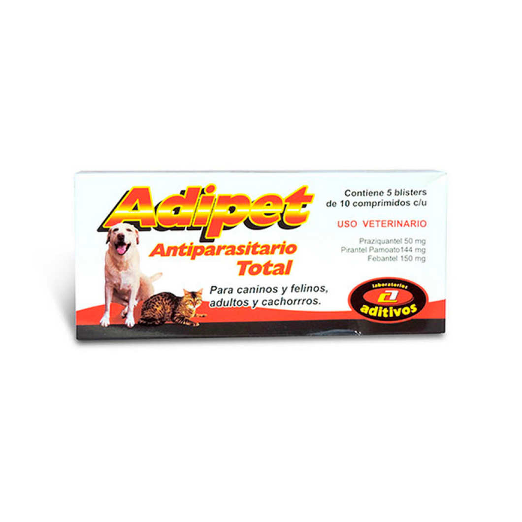 Adipet Antiparasitario interno Perro y Gatos x 50 Comprimidos