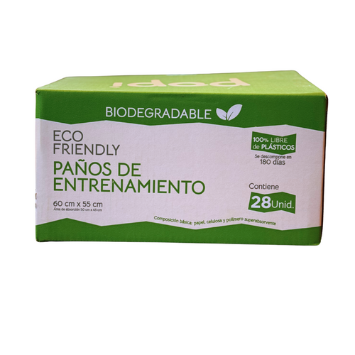 Pañales Entrenamiento Biodegradables Popi 55x60cm X 28 Unid