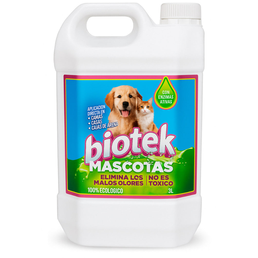 Limpiador Enzimatico De Manchas Y Orina Biotek 3 litros