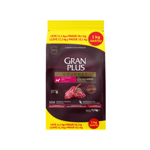 Gran Plus Gourmet High Premium Adulto Mini Cordero 10+1Kg