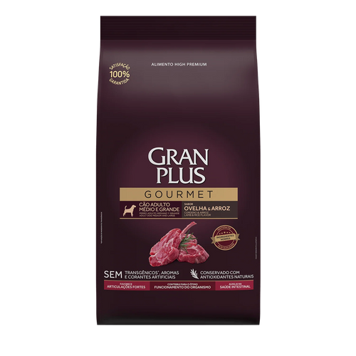 Gran Plus Gourmet High Premium Adulto Mediano Cordero 3Kg