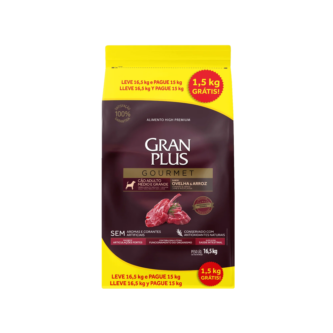 Gran Plus Gourmet High Premium Adulto Mini Cordero 20+2Kg