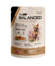 Cargar imagen en el visor de la galería, Caja Vitalcan Balanced Natural Recipe Gato Pouch 85g Filetes Trucha y Cordero Grain Free (12un)