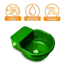 Cargar imagen en el visor de la galería, Plato Bebedero Automático 7 lts Verde Equinos, Suinos, Ovinos, Bovinos