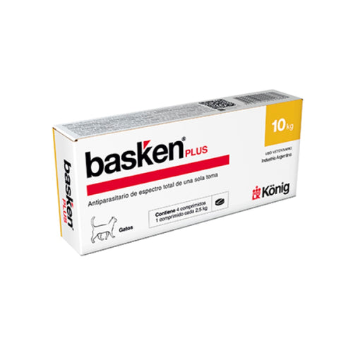 Basken Plus Antiparasitante Gatos X 4 Comp Hasta 10 Kg