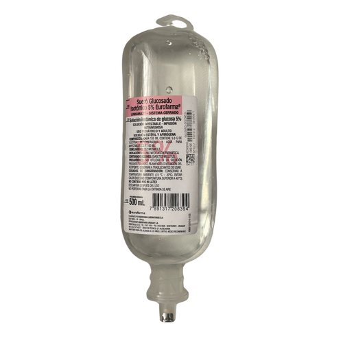 Suero Glucosado Isotonico 5% x 500ml Eurofarma