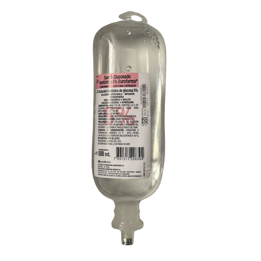 Suero Glucosado Isotonico 5% x 500ml Eurofarma