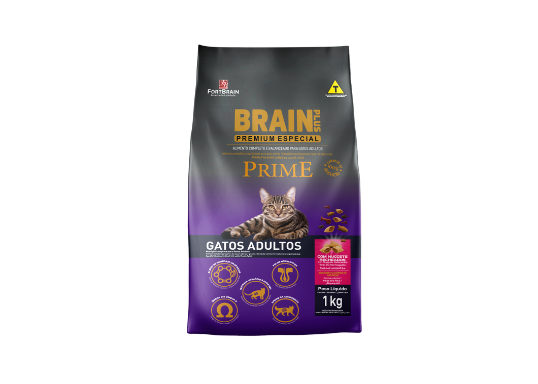 Brain Plus Gato Adulto Premium Carne 15kg con Regalo