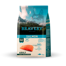 Cargar imagen en el visor de la galería, Bravery Grain Free Adulto Mediano y Grande 4Kg Salmon