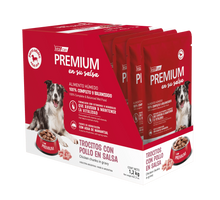 Cargar imagen en el visor de la galería, Caja Vitalcan Premium Pouch 100g Trocitos con Pollo en Salsa (12 Sobres)