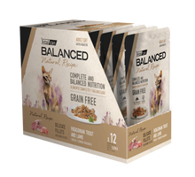 Cargar imagen en el visor de la galería, Caja Vitalcan Balanced Natural Recipe Gato Pouch 85g Filetes Trucha y Cordero Grain Free (12un)