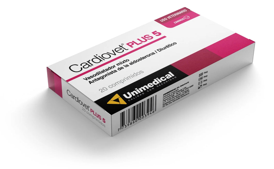 Cardiovet Plus 5 Unimedical 20 Comprimidos