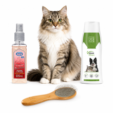 Cargar imagen en el visor de la galería, Kit Higiene y Cuidado Gatos Peine + Shampoo + Colonia
