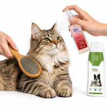 Cargar imagen en el visor de la galería, Kit Higiene y Cuidado Gatos Peine + Shampoo + Colonia