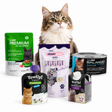 Cargar imagen en el visor de la galería, Pack Degustación para Gatos x5 Snacks y Alimento Húmedo Premium