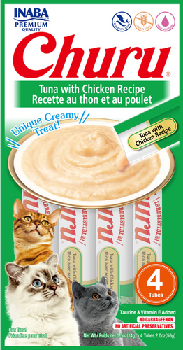 Snacks Para Gatos Churu 56g (4 un) Atun con Pollo