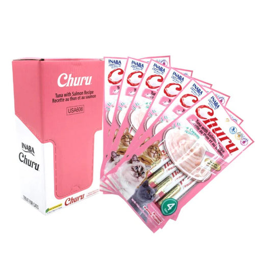 Caja Snacks Para Gatos Churu 336g (24 un) Atun y Salmon