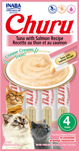 Snacks Para Gatos Churu 56g (4 un) Atun y Salmon