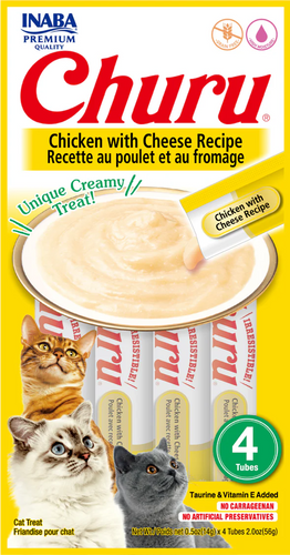 Snacks Para Gatos Churu 56g (4 un) Pollo y Queso