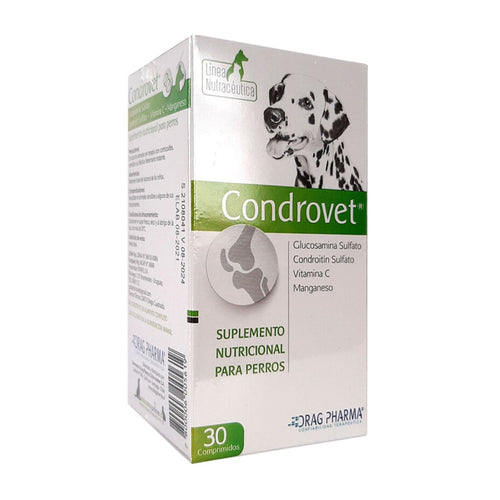 Condrovet 30 Comprimidos, Suplemento Nutricional Para Perros