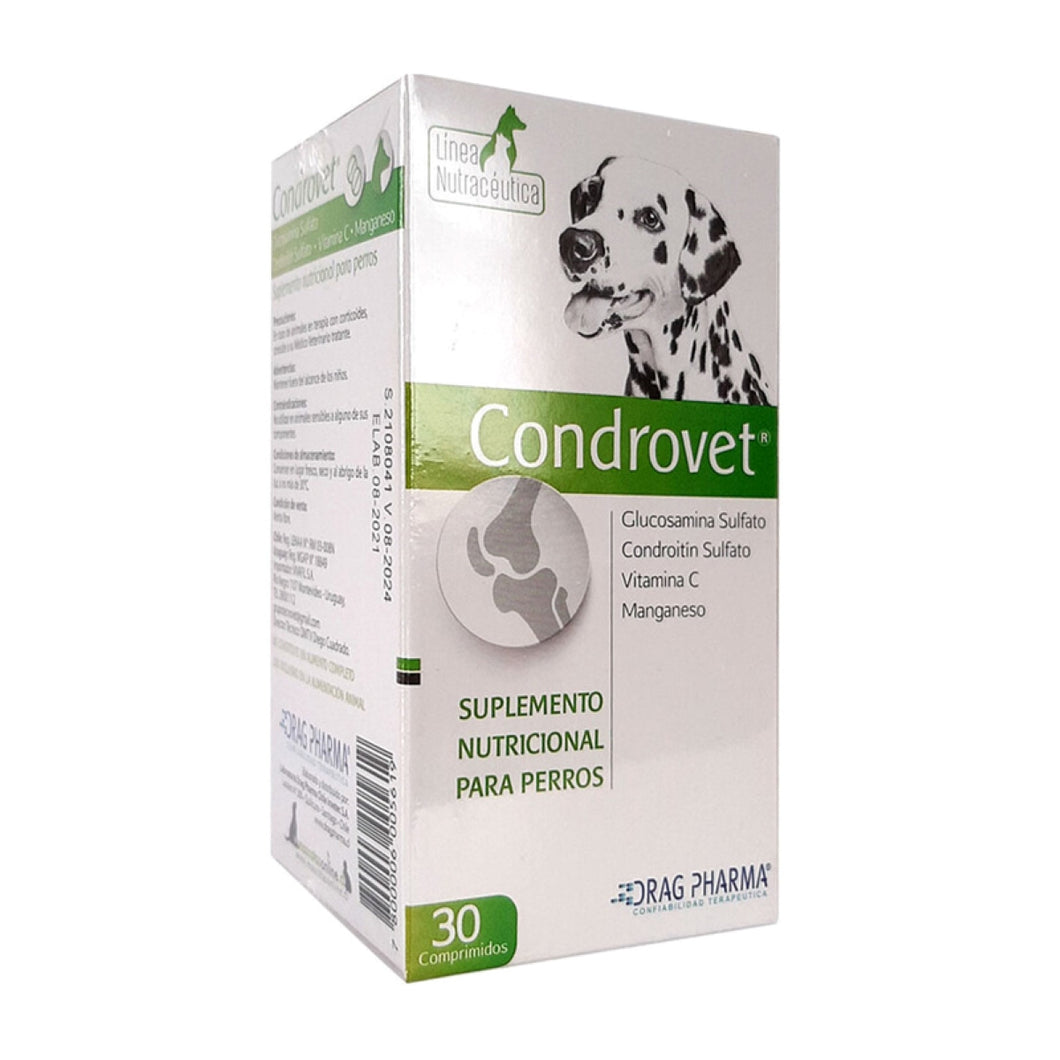 Condrovet 30 Comprimidos, Suplemento Nutricional Para Perros