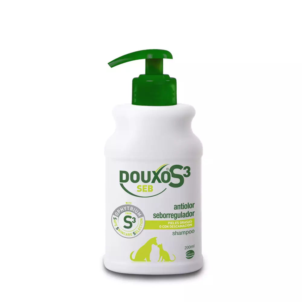 DOUXO S3 SEB Shampoo Antiolor y Seborregulador para Perros y Gatos