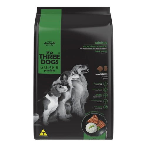 Three Dogs Super Premium Adulto Medium 17kg Con Colchoneta