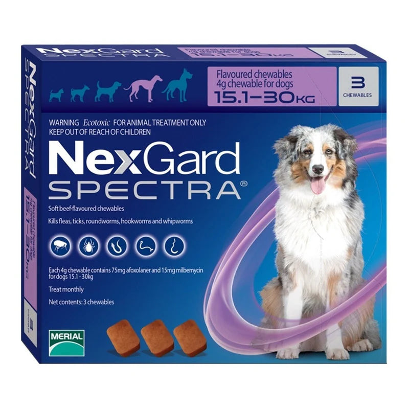 Pastilla Antipulgas Nexgard Spectra 15,1kg A 30kg (3 meses)