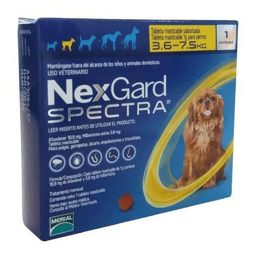 Pastilla Antipulgas Nexgard Spectra 3,6kg A 7,5kg (3 meses)