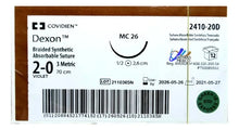 Cargar imagen en el visor de la galería, Hilo Sutura Dexon Polycryl Con Aguja Vicryl 2-0 Absorbible x1Un
