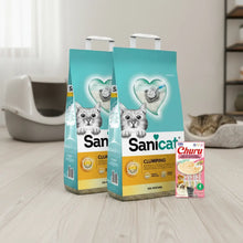 Cargar imagen en el visor de la galería, Sanicat Arena Sanitaria Gato Aglutinante 24kg+ Churu Regalo