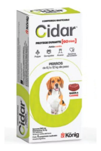 Cidar Pastilla Anti Pulgas Garrapatas Perros De 6-12kg König