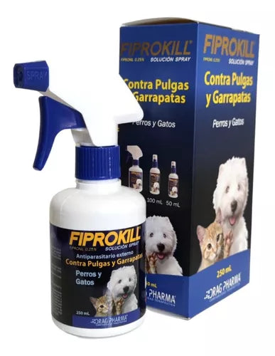 Fiprokill (Fipronil 0,25%) Antipulgas y Garrapatas Spray 250ml