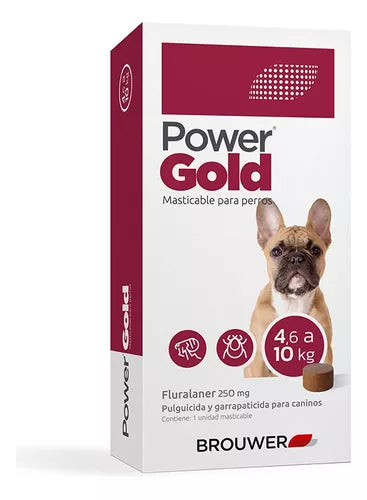 Pastilla Antipulgas Power Gold Brouwer Perros 4.6 a 10Kg (3 meses)