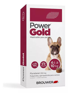 Pastilla Antipulgas Power Gold Brouwer Perros 4.6 a 10Kg (3 meses)