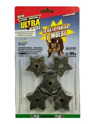 Raticida Para Exterior Blister 5 Blocks Ultra 100gr.