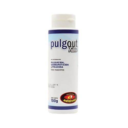 Pulgout Talco Antiparasitario Pulgas y Garrapatas 100g Aditivos