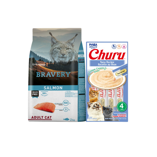 Bravery Grain Free Gato Adulto 7Kg Salmon + Churu de Regalo