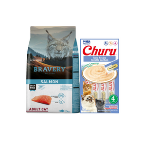 Bravery Grain Free Gato Adulto 7Kg Salmon + Churu de Regalo