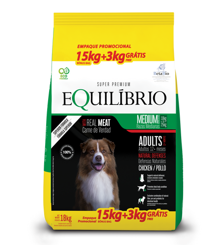 Equilibrio Adulto Todas las Razas 15+3Kg con 3 Pate Premium