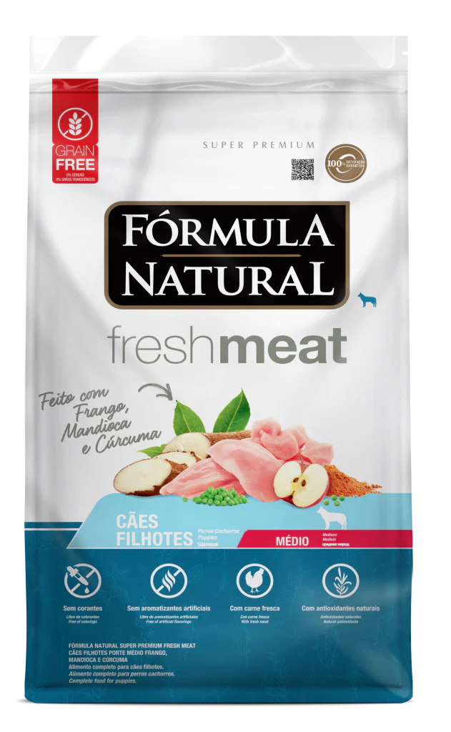 Formula Natural Fresh Meat Filhotes Medio 12Kg con Regalo