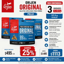 Cargar imagen en el visor de la galería, Pack Galletas Orijen Original Dog Freeze Dried 42.5g Pollo (3 un.)