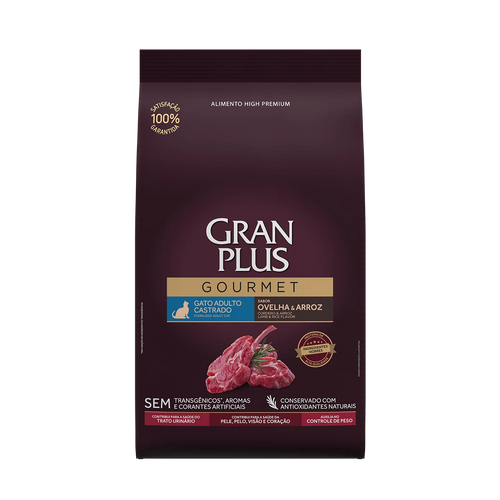 Gran Plus Gourmet High Premium Gato Castrado Cordero 10+3Kg