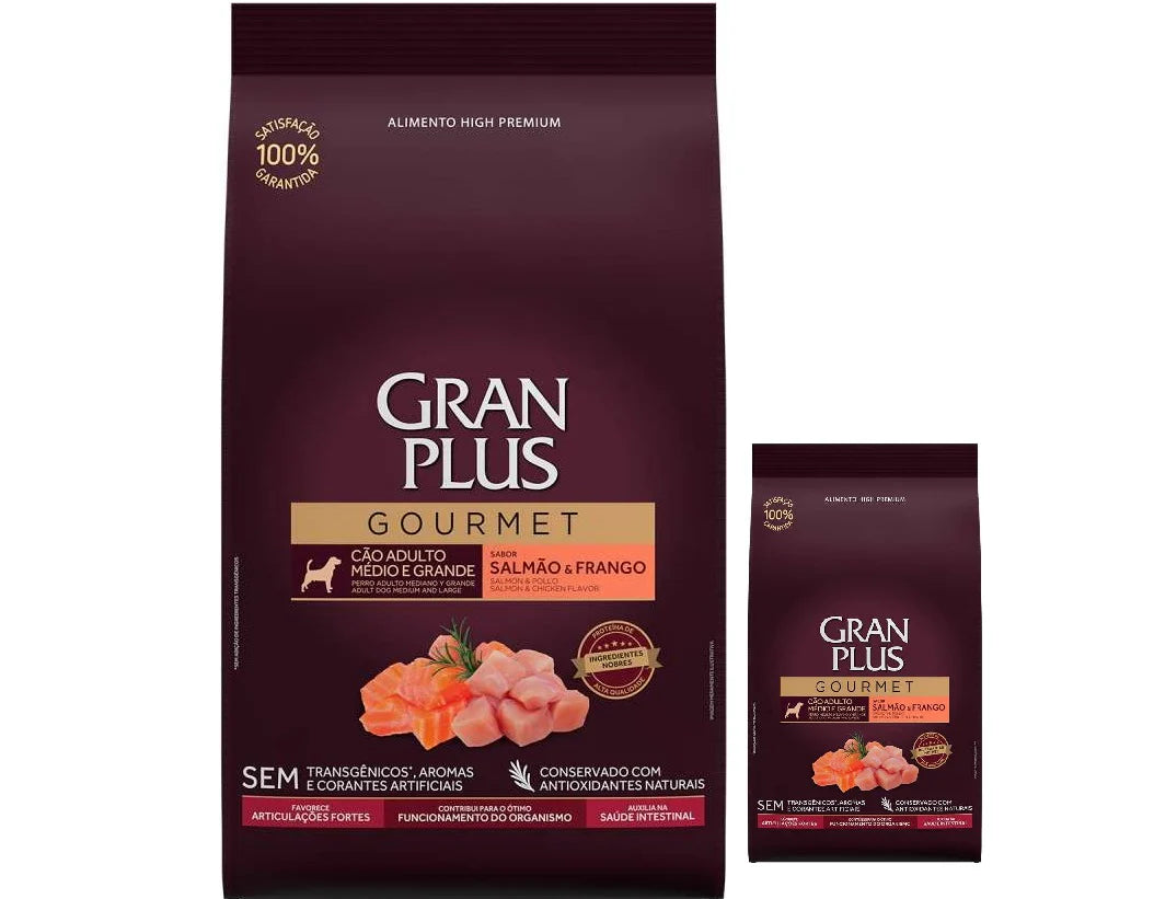 Gran Plus Gourmet High Premium Adulto Mediano y Grande Salmon y Pollo 20+3Kg