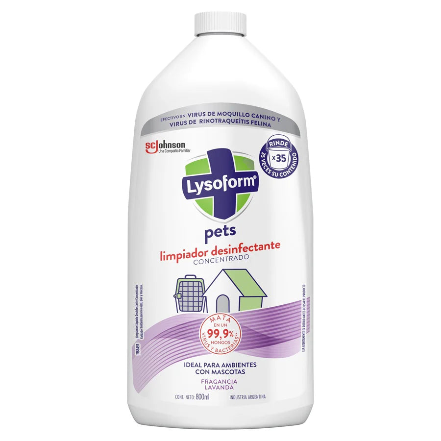 Limpiador Desinfectante Concentrado Lysoform Pets 800ml